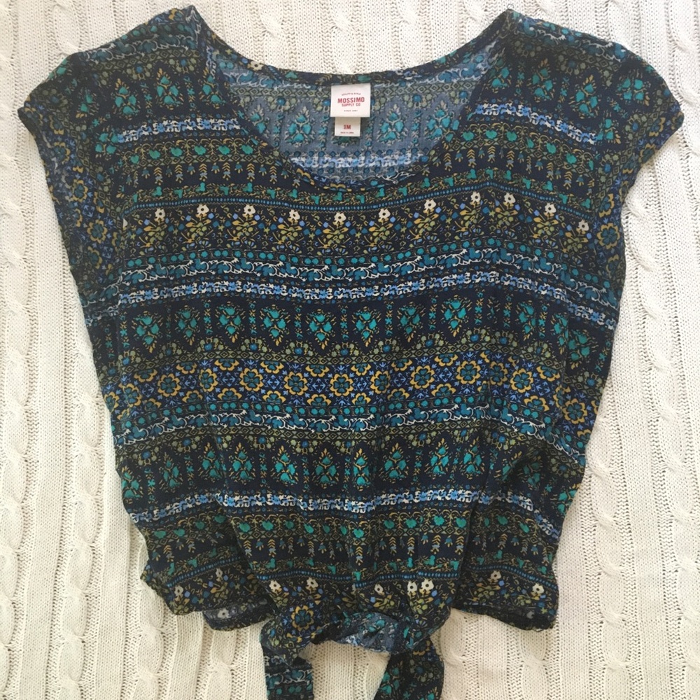 Patterned jewel toned top